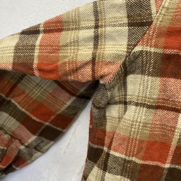 Timberland Flannel Button Up Shirt Mens 2XL Brown Red Plaid Pocket Classic Fall - Picture 10 of 15